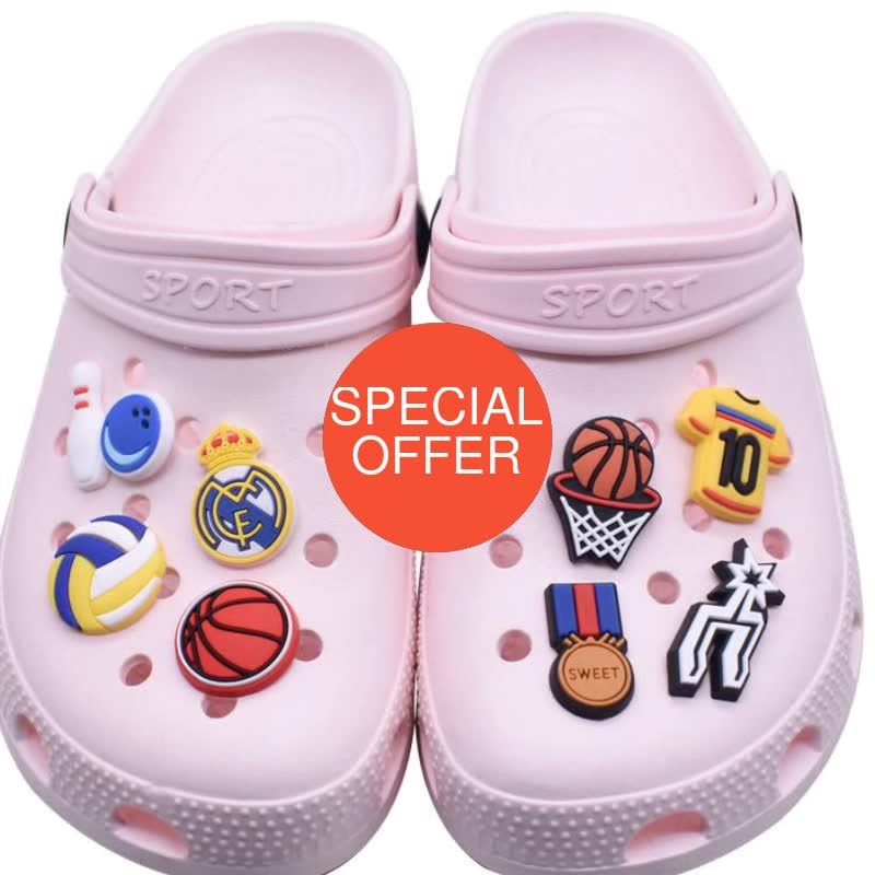 DHgate.com:2024 Sport Shoe Charms for Crocs, 8 Pack Jibbitz