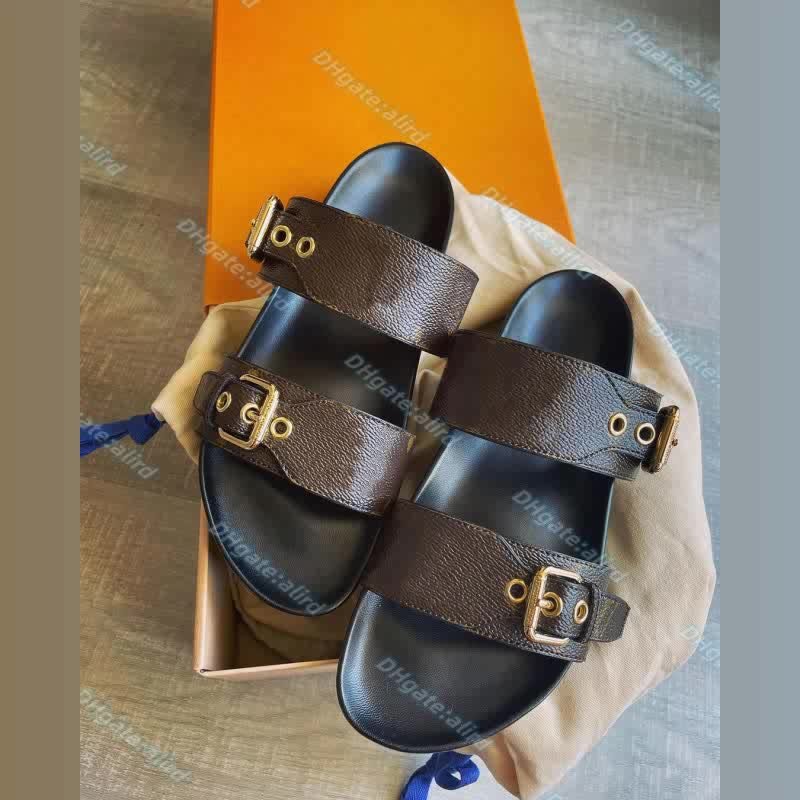 Louisvuitton Bom Dia Sandals Designer Shoes Fashion Slides Leather