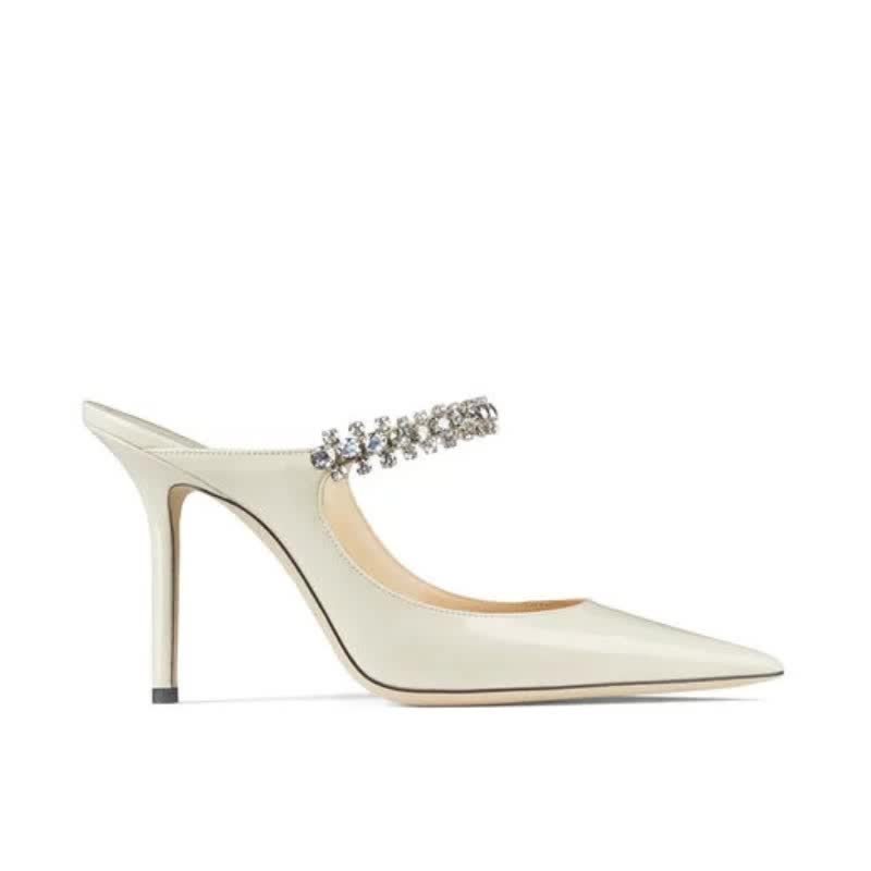 DHgate.com:Patent Leather Crystal Strap Mules: 7-10cm