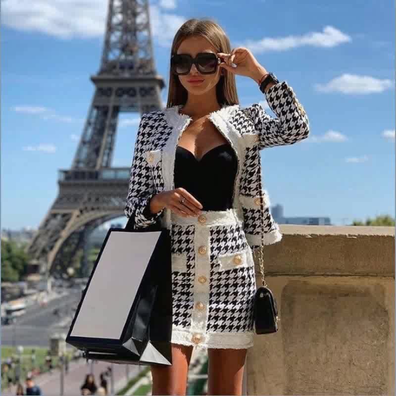 RANDY Houndstooth ensemble Mサイズ Houndstooth ensemble – Randy