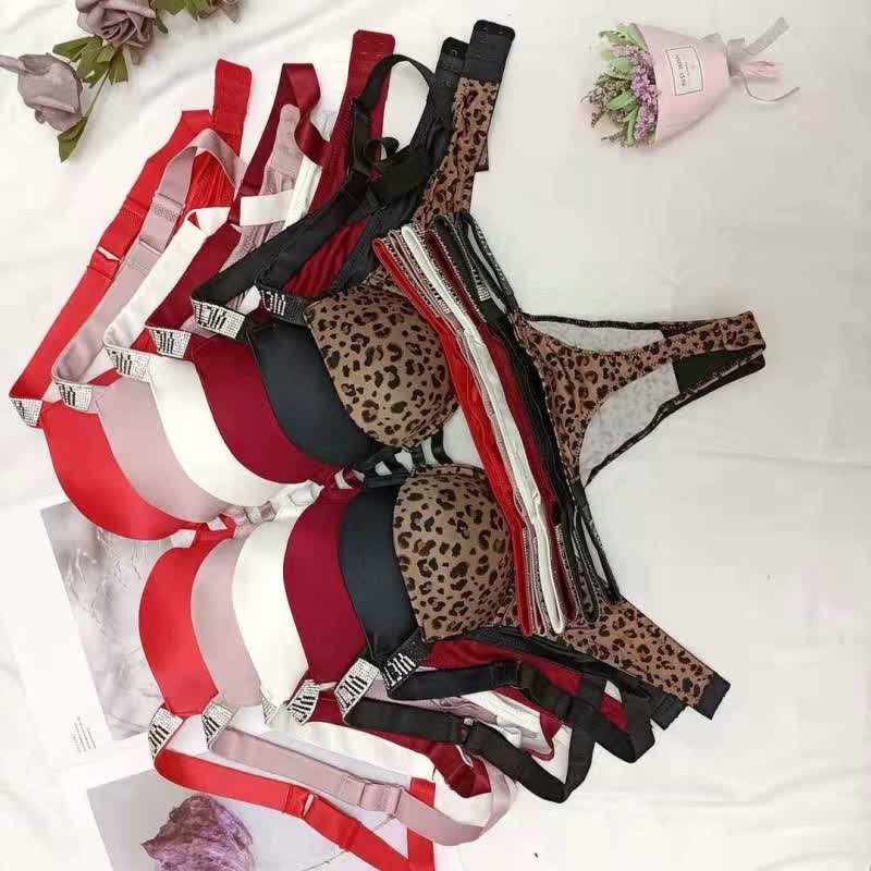 Pink Rhinestone Letter Push Up Bra And Panty Set Back Luxury Secrets For  Sexy Women Hot Bikini Thong Underwear X0622 From Catherine002, $15.64