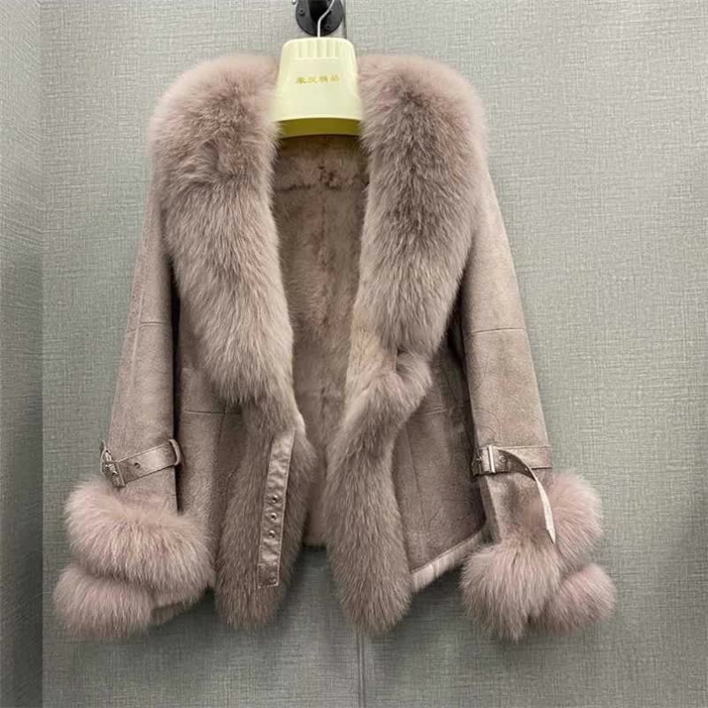 Oversized Winter Faux Fur Trim Coat With Genuine Rabbit Skin Leather And  Natural Fur Collar For Women 211019 From Lu02, $219.05