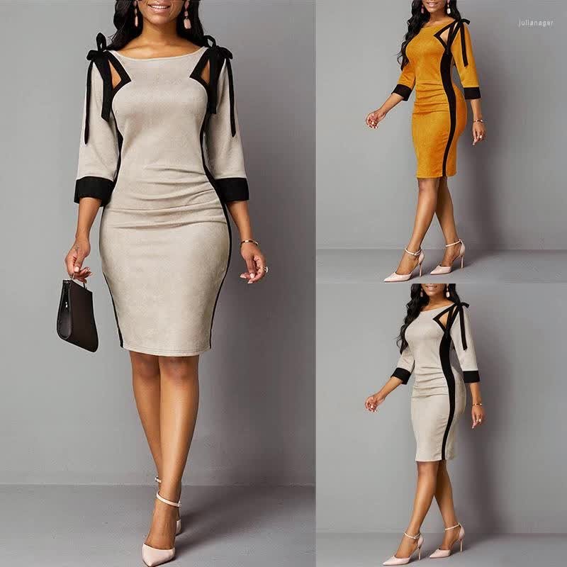 Summer Arrival: Elegant Brushed Fabric Church Midi Dress