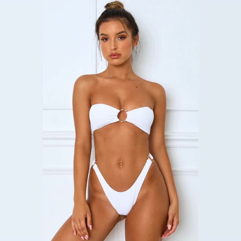 Flawless Push Up Bikini Set For Women Small Bust Thong Bandeau Swimsuit  With Quick Drying Fabric, Eco Friendly And Backless Design For Beach And  Pool From Clothes0708, $6.43