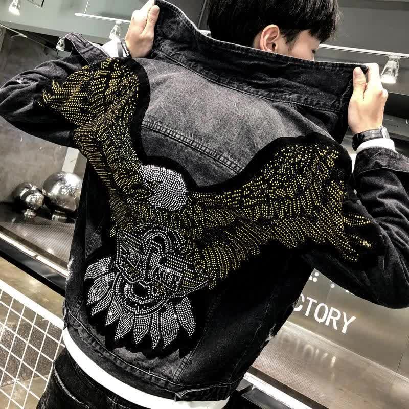 Eagle Varsity Jacket Autumn Streetwear Bomber Jacket Hip Hop 