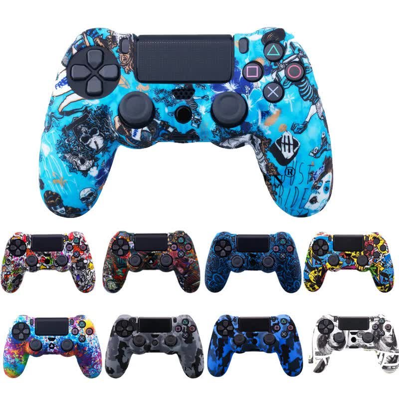 cover in silicone camouflage blu per controller ps4 dual shock 4