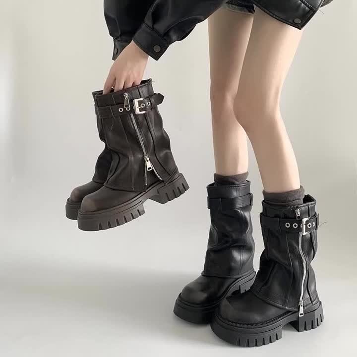 【KHIHO】BOUCLE BUCKLE WINTER BOOTS / 追跡付 khiho | BOUCLE BUCKLE WINTER BOOTS