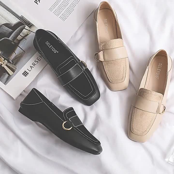 DHgate.com:Womens Spring Korean Style Leather Flat Shoes