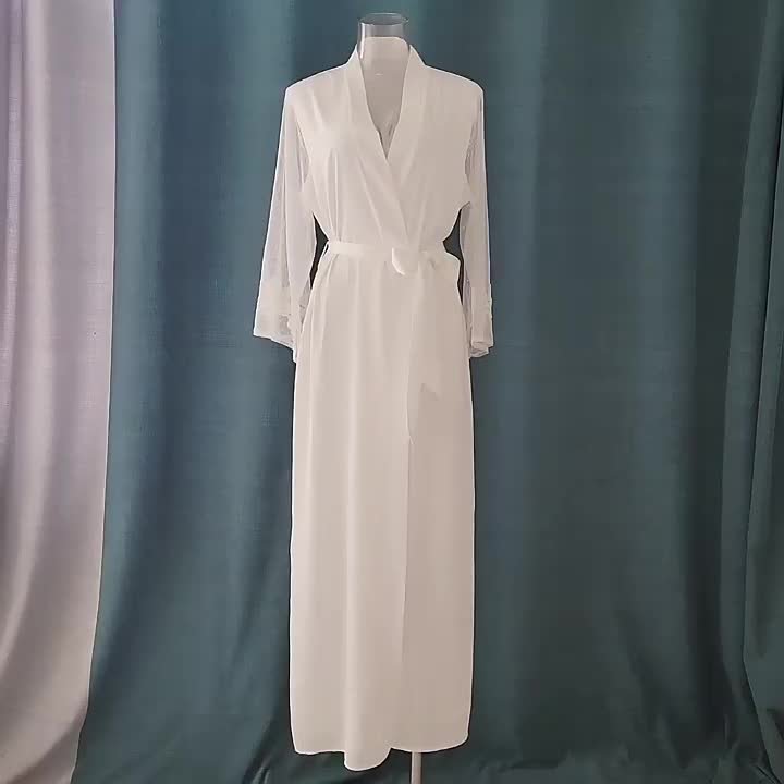 Accappatoio Corto In Raso Da Donna - Kimono Sexy Con Scollo A V, Taglie S-XXL