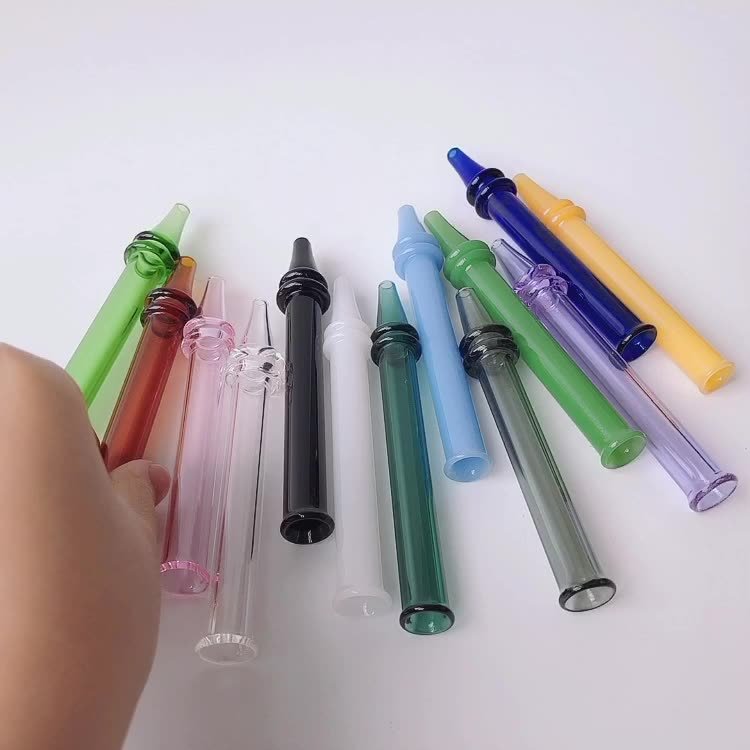 Colorful Glass Pipe Pen Style Mini Nectar Collector Straight Tube Glass  Bongs Smoking Accessories Dab Straw Dab Rig From Smoking_and_fly, $2.02