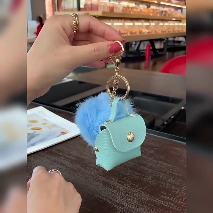 Pon-pon Pelliccia Palla Pom Pom In Morbida Pelliccia Di Procione Sintetica Con Bottoni A Portachiave Pon Pon - Foto 9