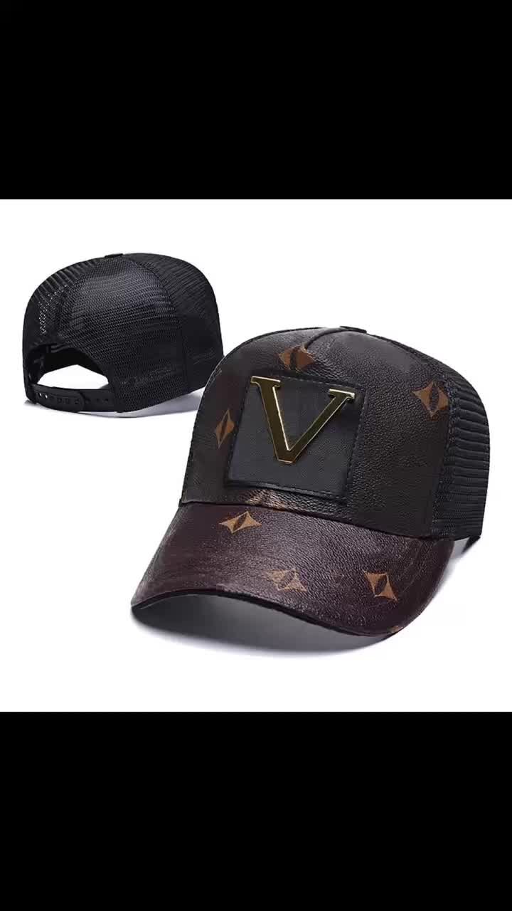 Designer Baseball Caps - Leather Patchwork Mesh Ball Caps for Men and Women