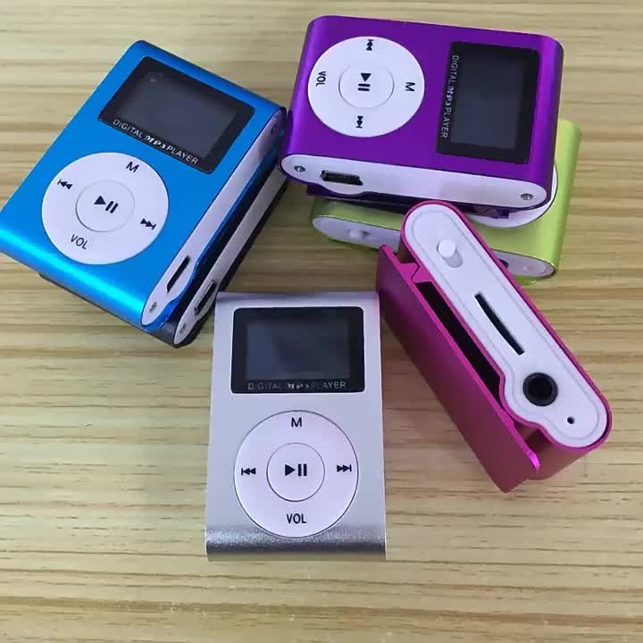 Lettore MP3 Con Slot Per Scheda TF/Micro SD Con Schermo LCD, Clip In Metallo With Lcd Screen