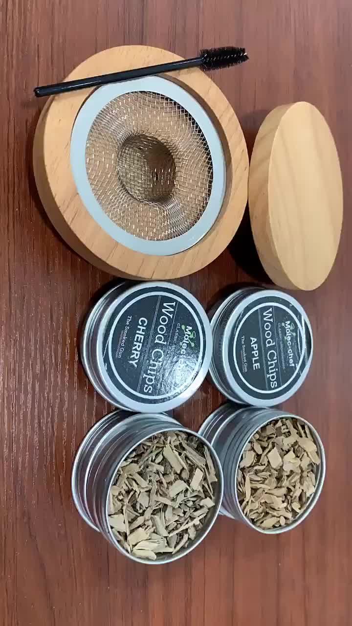 Copeaux De Fumage Naturels 8 Saveurs – Kit Cocktail & BBQ Whisky, Pommes, Cerise, Chêne Pour Boissons Et Viandes