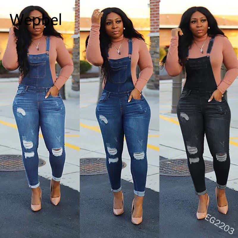 Womens Jeans Wepbel Skinny Hemming Pants Jumpsuits Plus Size Denim Overalls  Fashion Holes Summer Casual Washed Trousers From 21,46 €
