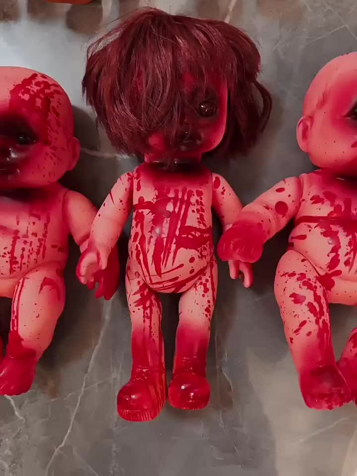 Poupées Zombies Effrayantes Halloween - Lot De 2 Avec Cordes, Garçon Et Fille Sanglants, Décor Terrifiant