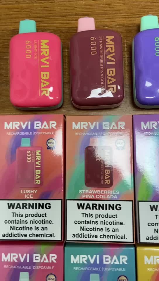 Original Mrvi Bar 6000 Puffs Disposable Vape 13ml Prefilled Recharge  Adjustable Airflow New Flavors Vape Pen puff 6k Electronic Cigarette  Disposable Device