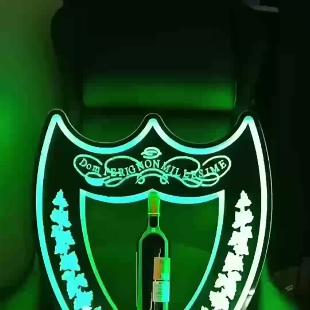 Luz verde Dom Perignon Garrafa de champanhe Apresentador Escudo