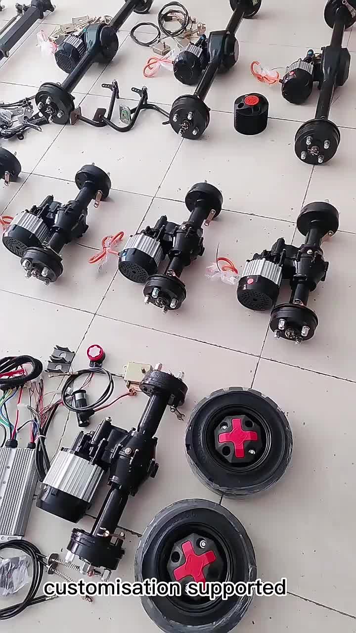 Kit Essieu Arrière Complet 30 Dents + Moteur électrique 48V 1000W Sans Balais + 6 Roues Pour Go Kart/VTT