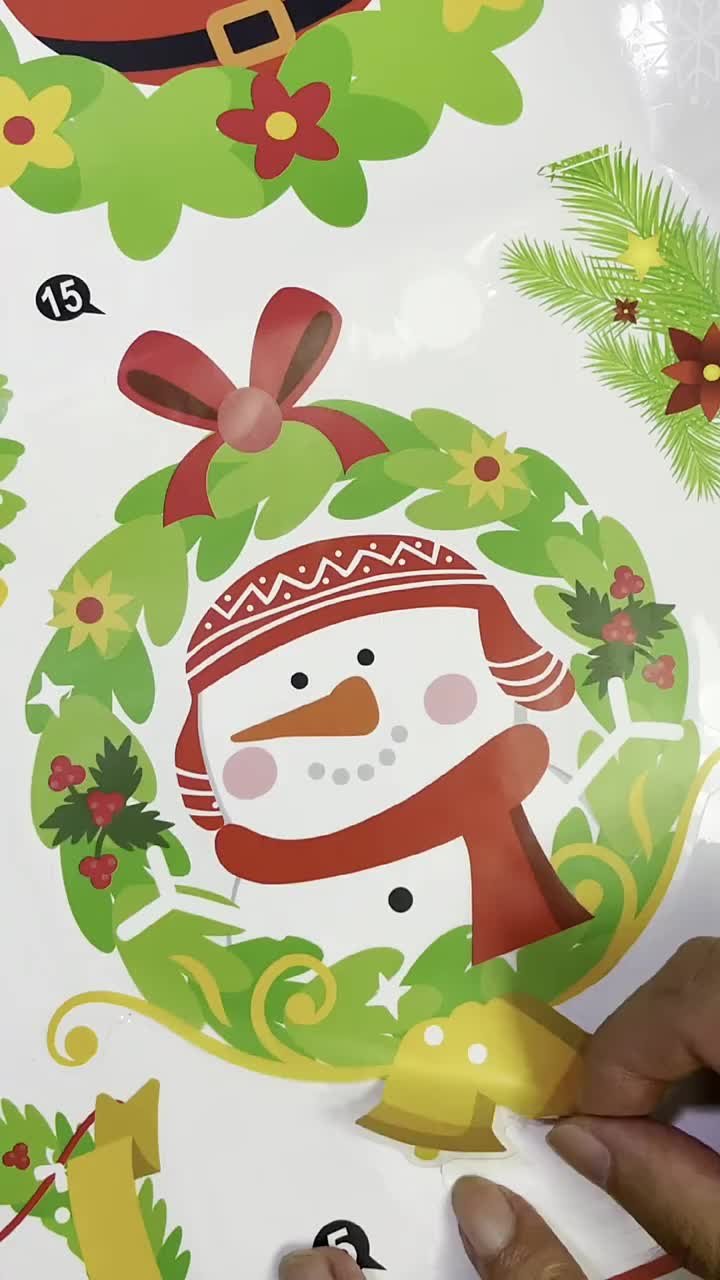 Adesivi Natalizi Per Finestre: 9 Fogli Con Fiocchi Di Neve, Goblin, Babbo Natale. Static Cling, Riutilizzabili E Senza Colla. Decorazione Fai Da Te.