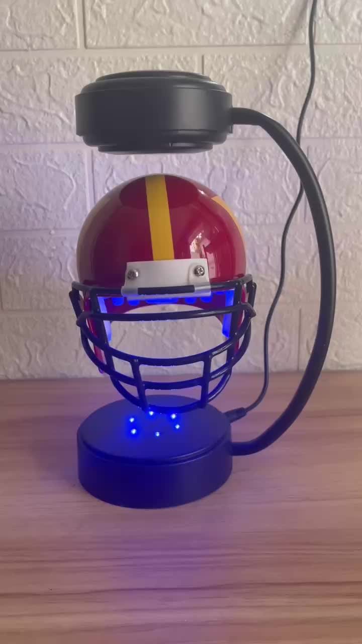 floating football helmet lamp Pegasus Sports NFL Rotating Levitating Hover with LED Lighting, San Francisco 49ers : Sports & Outdoors catching replica helmet hovers using magnetic chrome housing Factory Sale Magnetic Levitation Floating