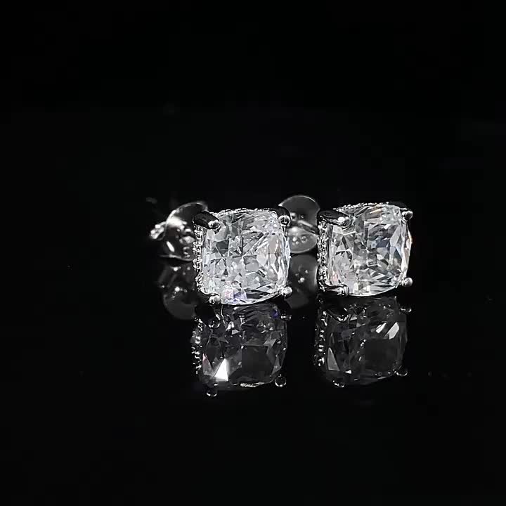 Orecchini Solitario Argento 925 Con Diamante Simulato Tondo 5mm – Old English Jewellers - Foto 2