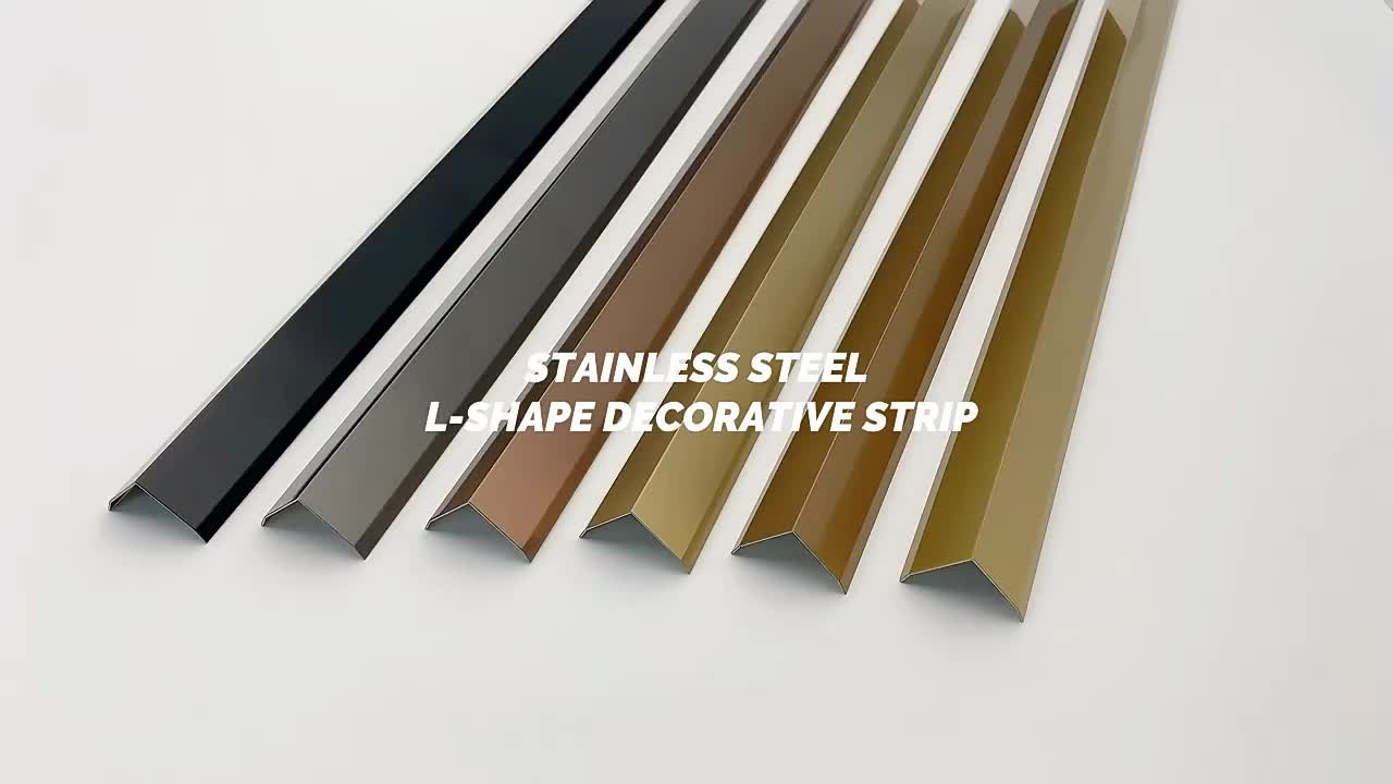 Foshan Factory Edging Strips Corner Profile 8k Mirror 304 L Shape Decoration Stainless Steel Tile Trim For Hotel Wall And Floor