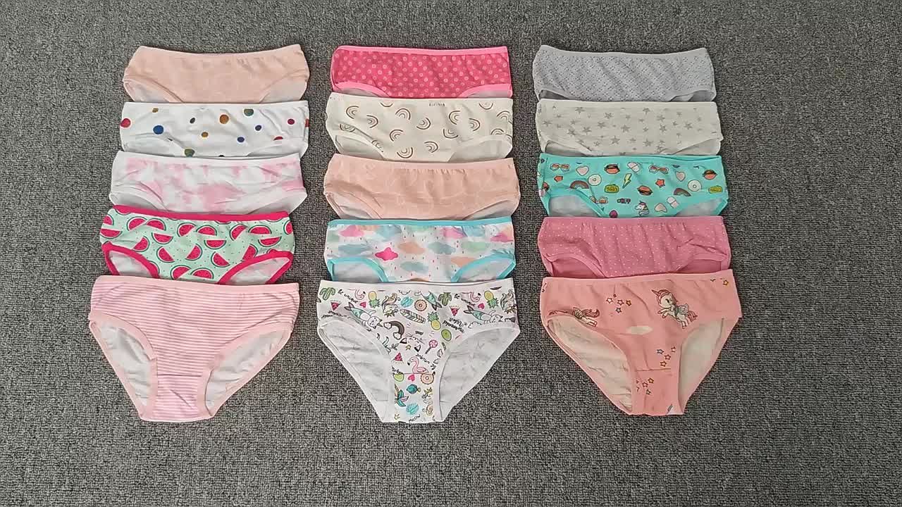 wholesale cotton girls panties comfortable printing baby briefs cute kids underwear