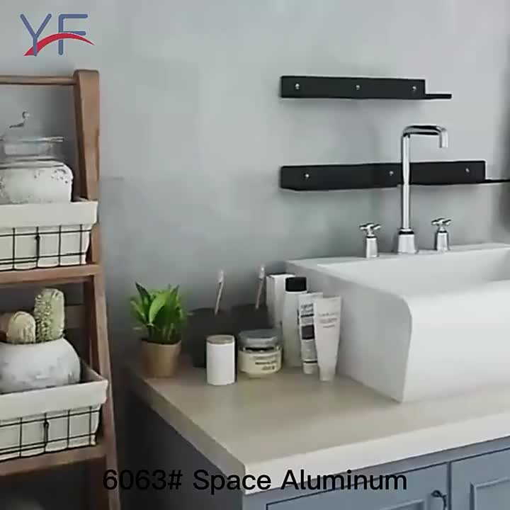 Wall Shelf Hotel Shower Storage Wall Mount Bathroom Shelf Corner Modern Metal Oxidation Single Tier bathroom caddy
