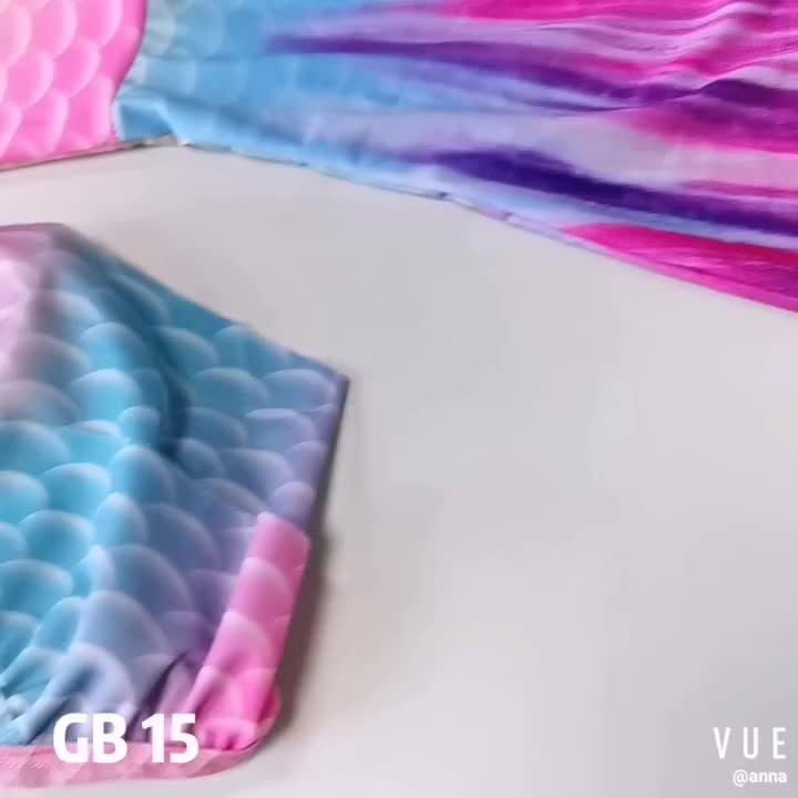 Beautiful little girls mermaid swimming tail suit kids bikini mermaid tail for swimming