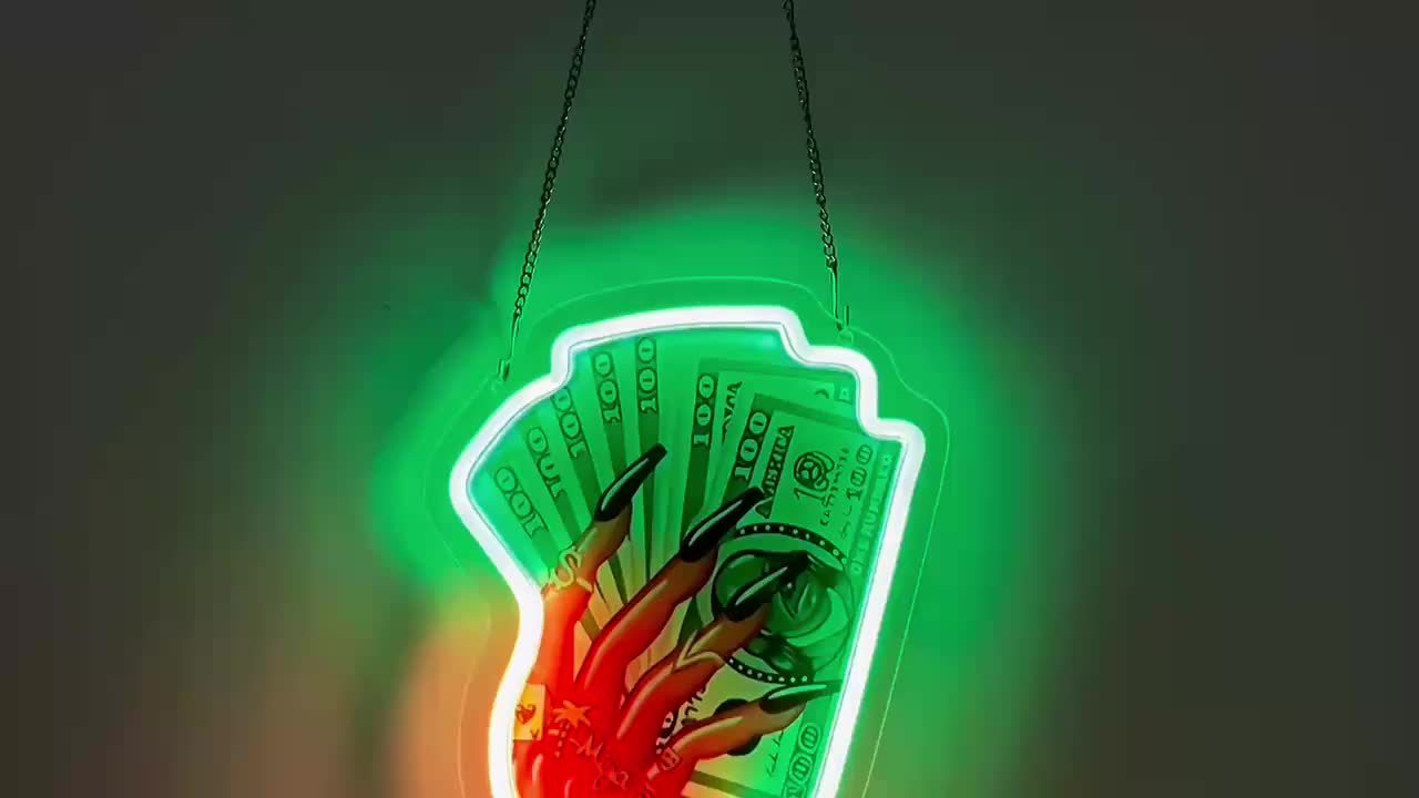 Money Bag Neon Sign – Dimmable LED Wall Decor, Dollar Shape Light With USB Power & Adjustable Brightness, Fun Gift For Game Room, Bedroom, Kids' Room