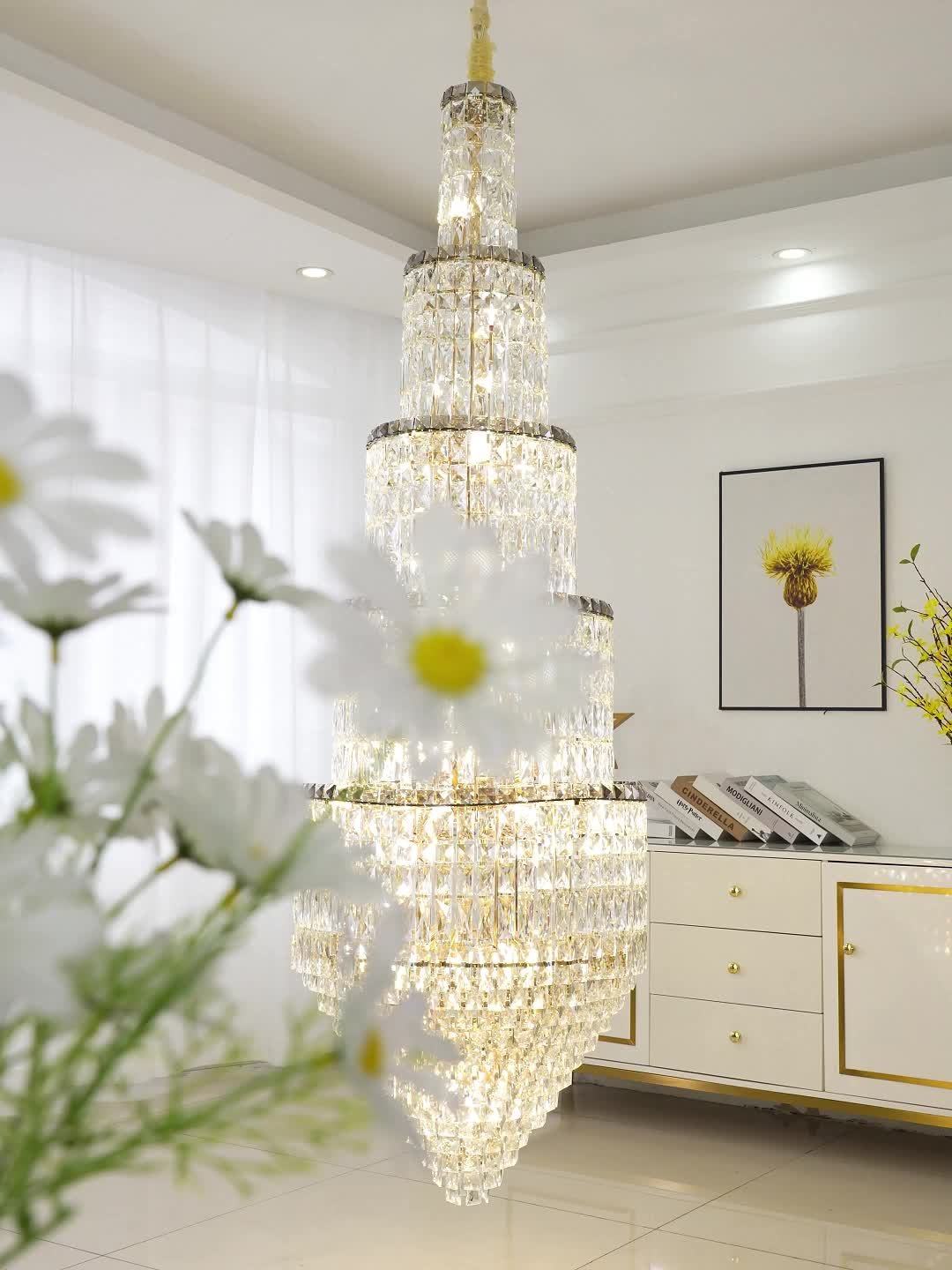 装飾 ファッションシャンデリア LED シャンデリア階段モダンウォーター