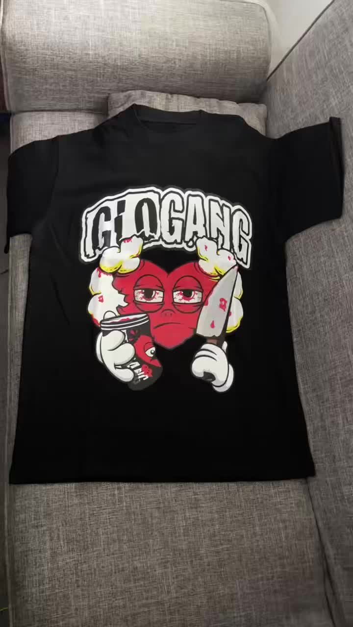 Glo Gang Boyz Worldwide Cartoon Print Short Sleeve T-shirt 100
