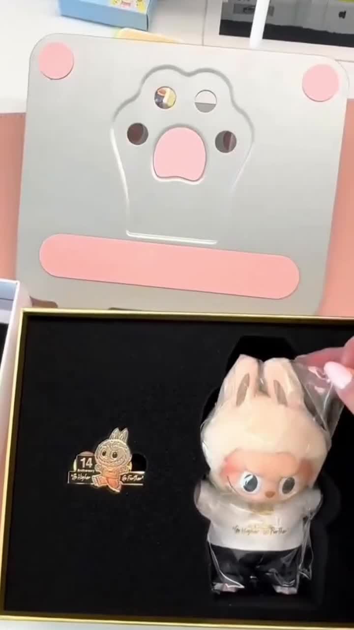 らぶぶ　14周年　限定品 Edition Labubu 14 周年記念ビニールぬいぐるみペンダント |グッズ